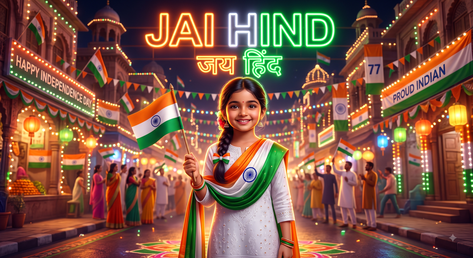 15 August Girl with Flag Result