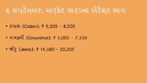 આજના માર્કેટ યાર્ડના ભાવ: 6 સપ્ટેમ્બર 2026 (APMC Market Bhav)