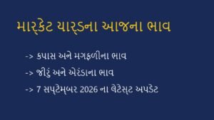 ગુજરાત માર્કેટ યાર્ડના લેટેસ્ટ ભાવ: 7 સપ્ટેમ્બર 2026 (APMC Market Bhav)