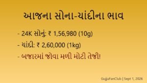 Gold and Silver Rates Today: September 1, 2026 (આજના સોના અને ચાંદીના ભાવ)