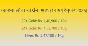 આજના સોના અને ચાંદીના ભાવ: 14 સપ્ટેમ્બર 2026 (Gold Silver Rate Today in Gujarat)