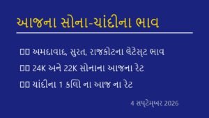 આજના સોના-ચાંદીના લેટેસ્ટ ભાવ: 4 સપ્ટેમ્બર 2026 (Gold & Silver Rates)