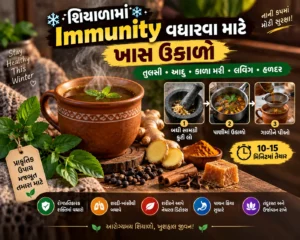 શિયાળામાં રોગપ્રતિકારક શક્તિ (Immunity) વધારવા માટે ખાસ ઉકાળો બનાવવાની રીત